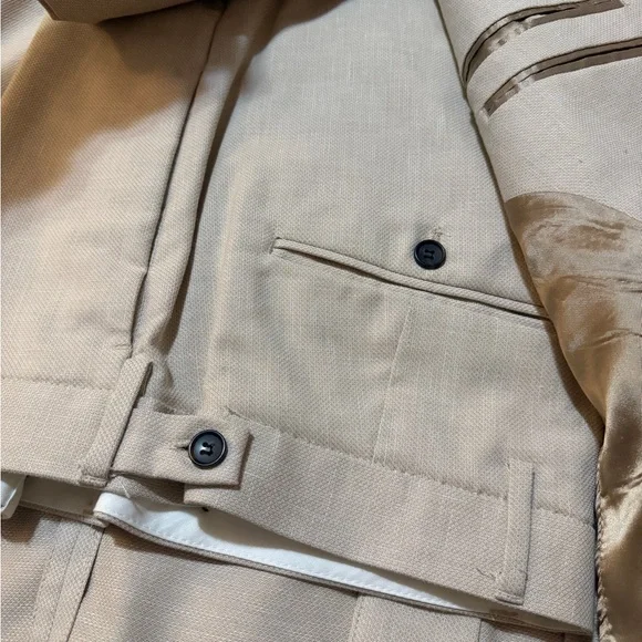 Calvin Klein Men's Beige Double-Breasted Suit
